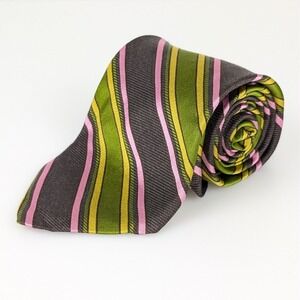 Robert Talbott Nordstrom Silk Necktie Striped Best of Class Men's Tie Green Pink